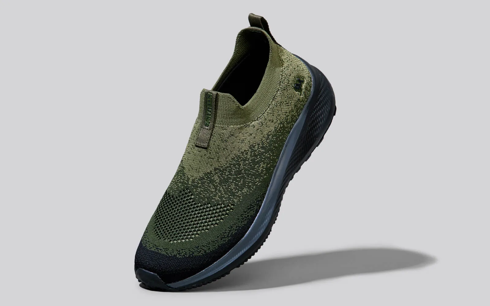 Blend Knit Slip Ons : Olive-Black