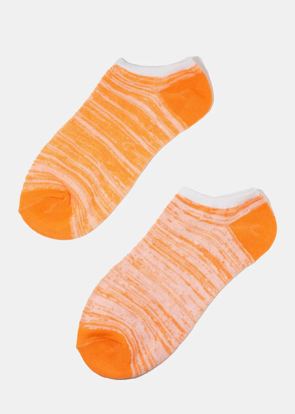 Bright Heathered No-Show Socks