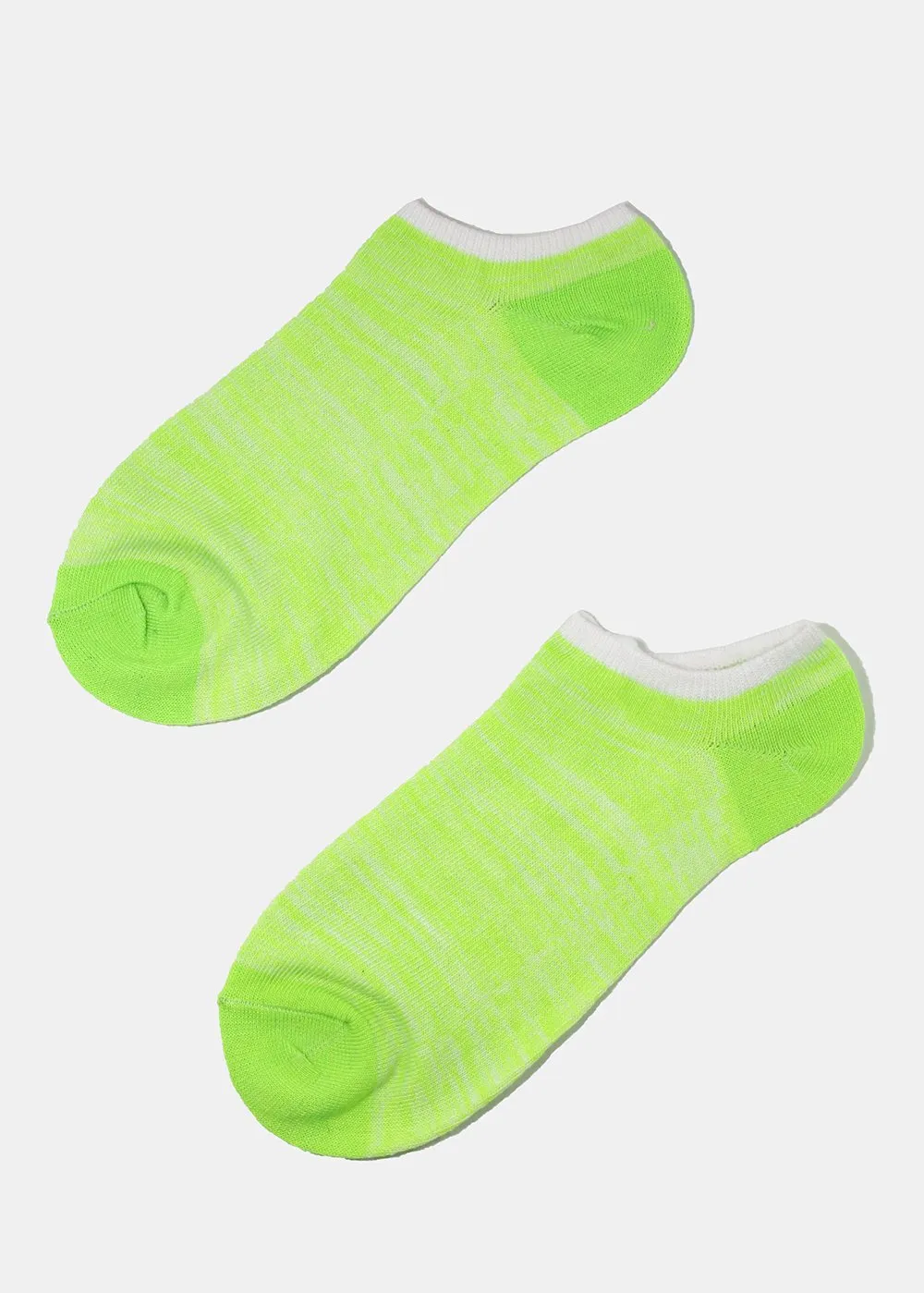 Bright Heathered No-Show Socks