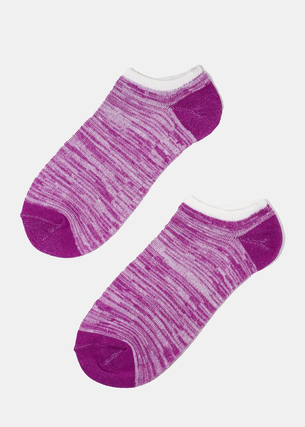 Bright Heathered No-Show Socks