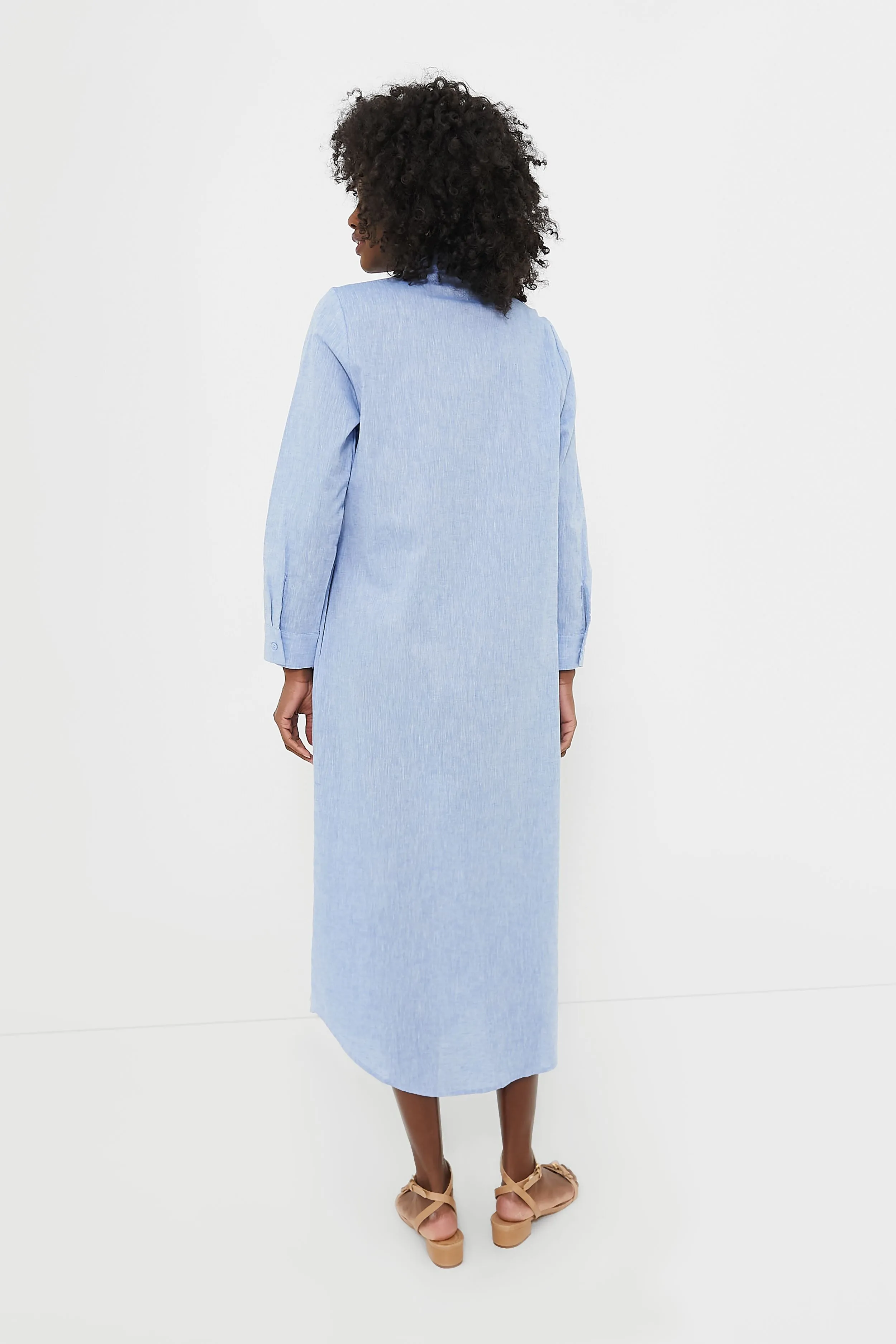 Chambray Linen Lydell Maxi Dress