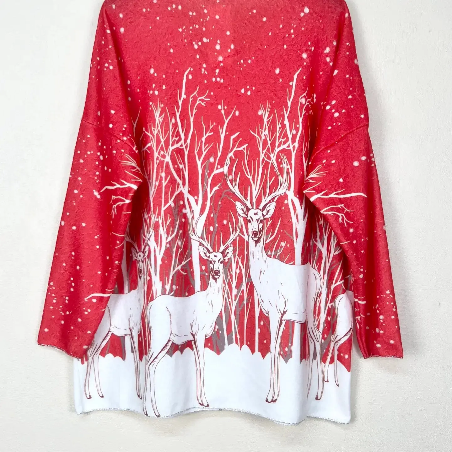 Christmas Patterned V-Neck Sweater, Long Sleeve