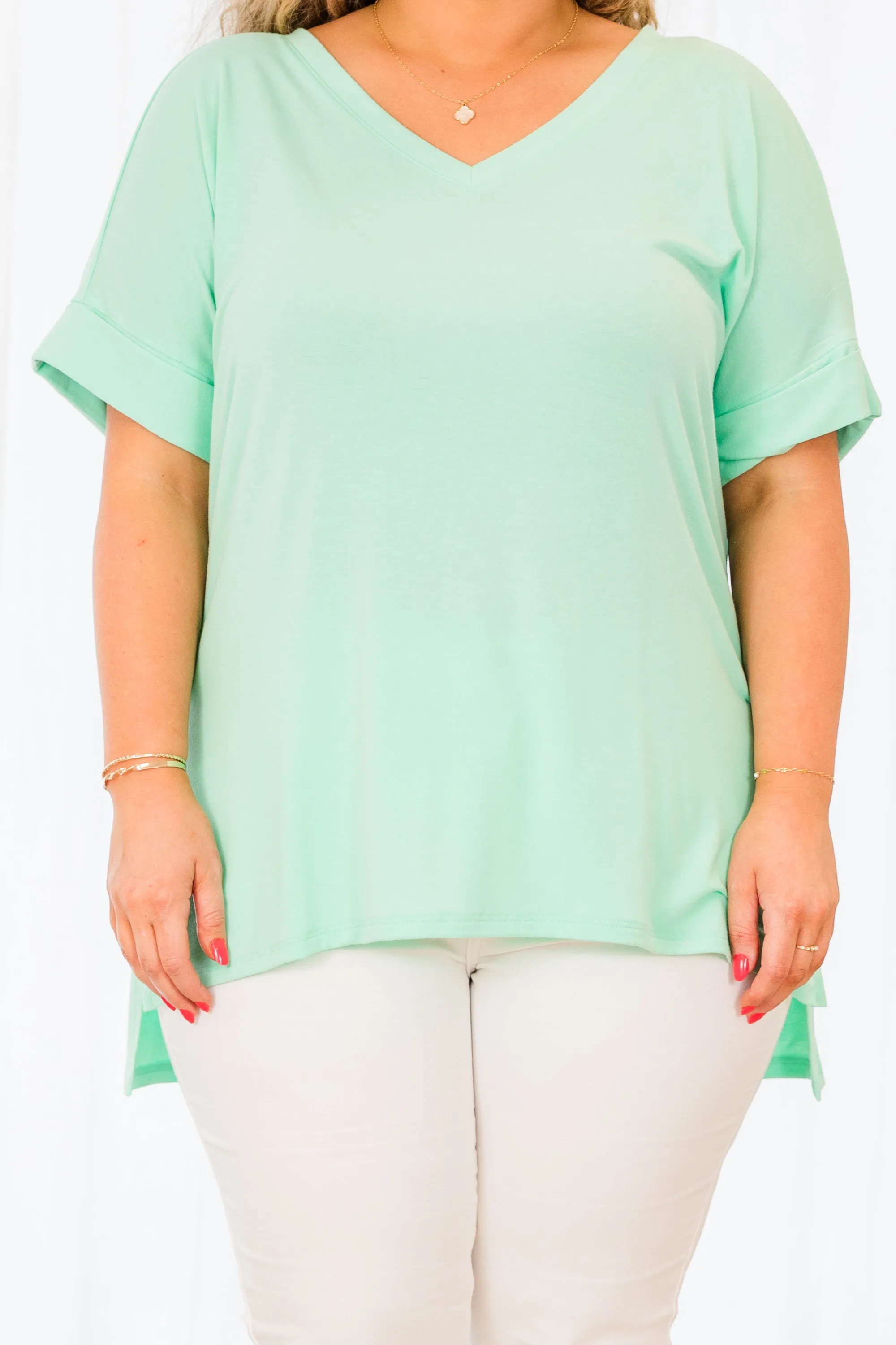 Comfy Travels Top, Green Mint