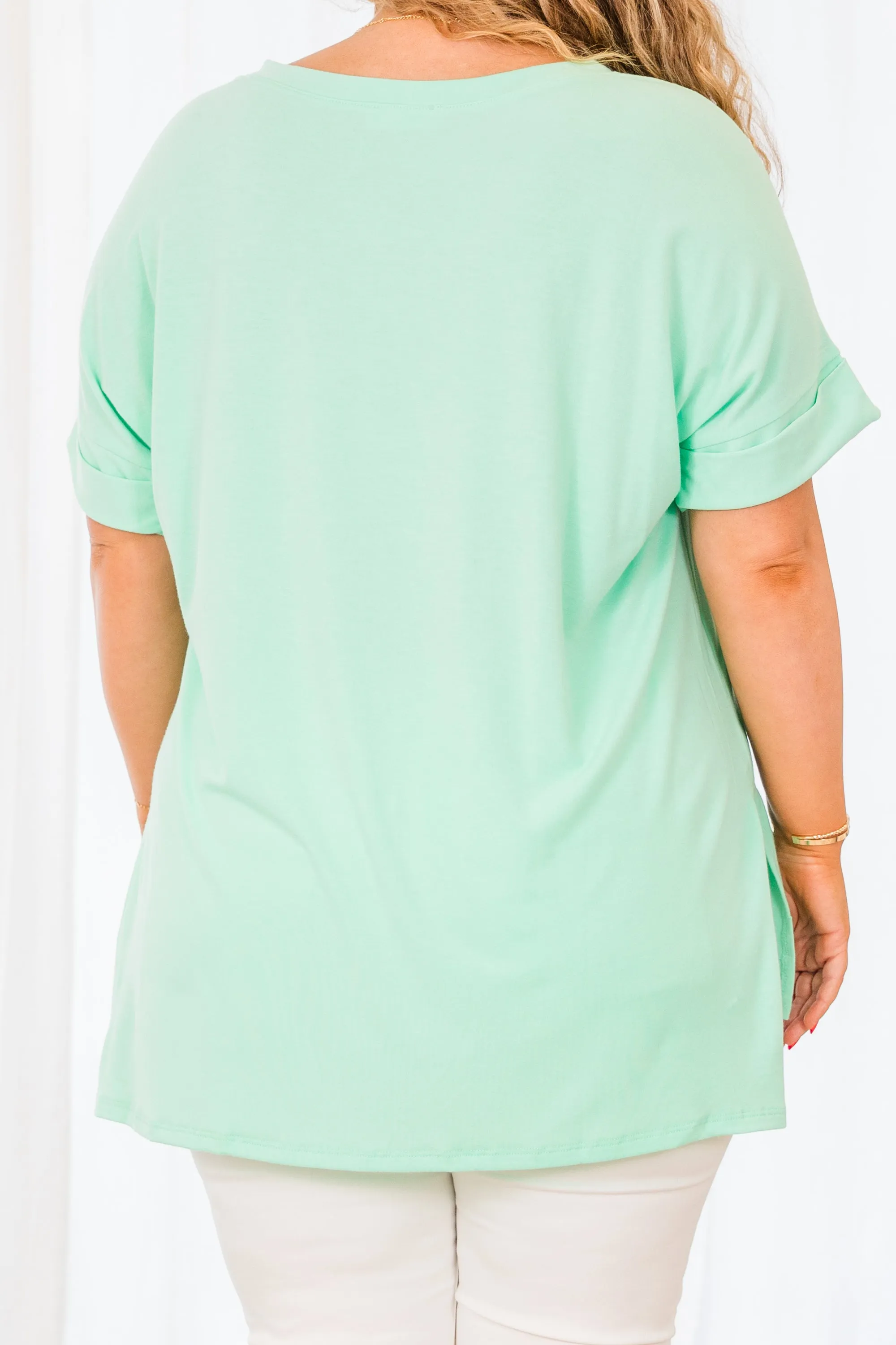 Comfy Travels Top, Green Mint