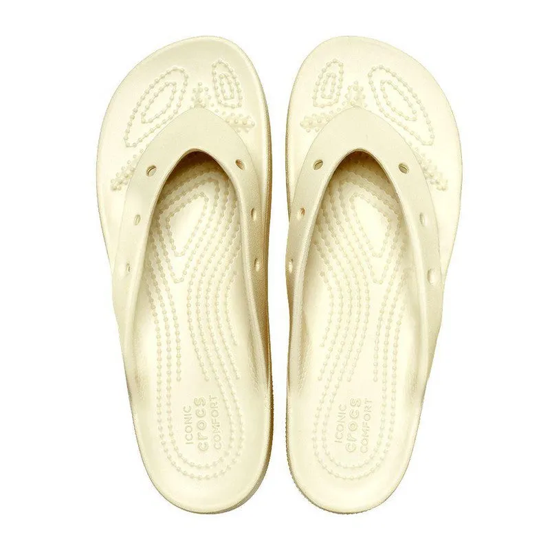 Crocs Classic Thong Slip On Platform Sandal - Bone