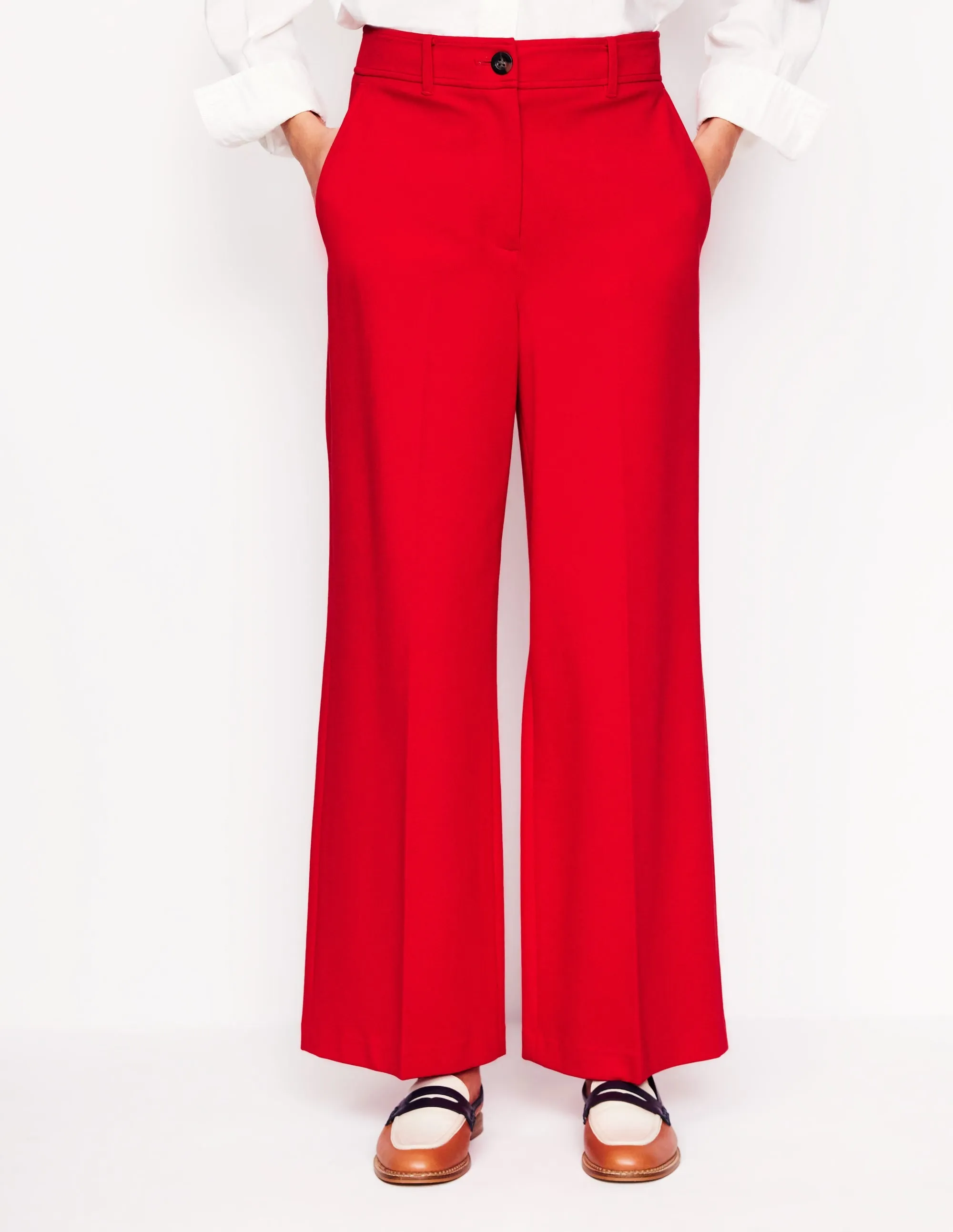 Cropped Ponte Trousers-Hot Pepper