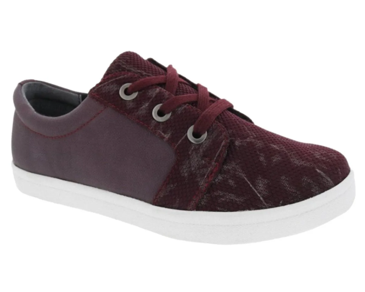 Drew Ruby Women's Orthotics Lace Up Sneakers 19172-51 In Burgundy Combo