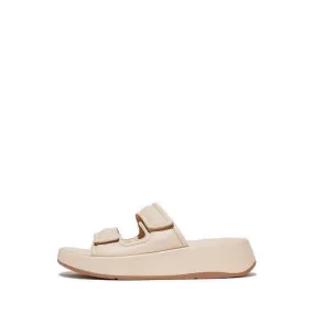 F-Mode Adj. Padded-Leather Flatform Two-Bar Slides