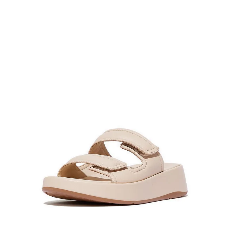 F-Mode Adj. Padded-Leather Flatform Two-Bar Slides