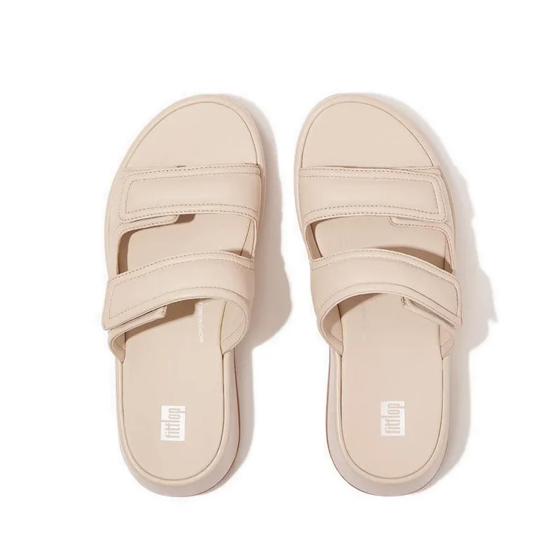 F-Mode Adj. Padded-Leather Flatform Two-Bar Slides