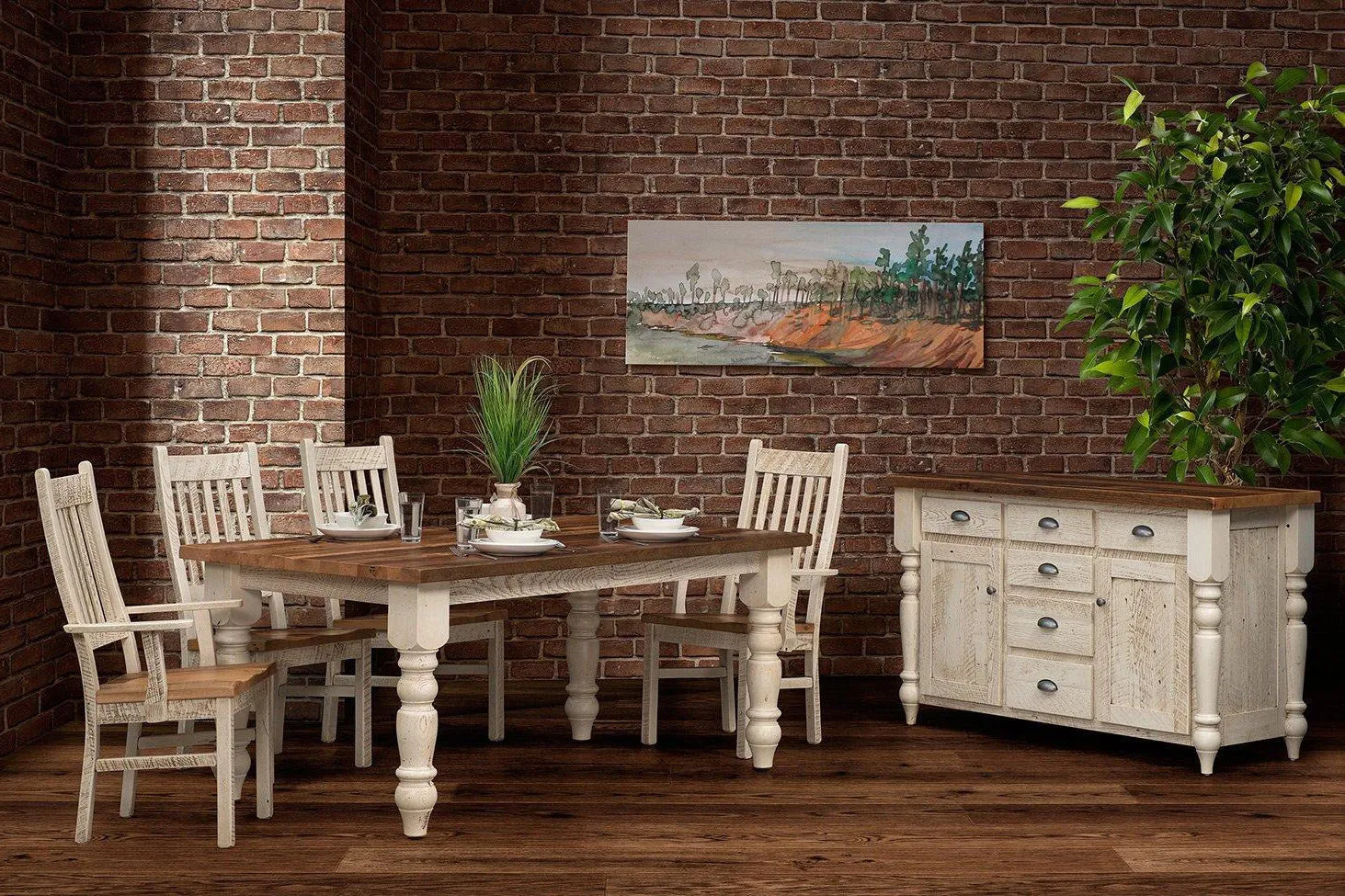 Farmhouse Amish Reclaimed Barnwood Dining Collection