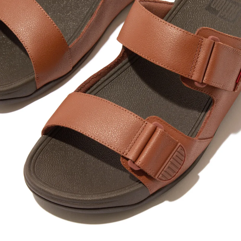 FitFlop Gogh Moc Leather Slides Brown