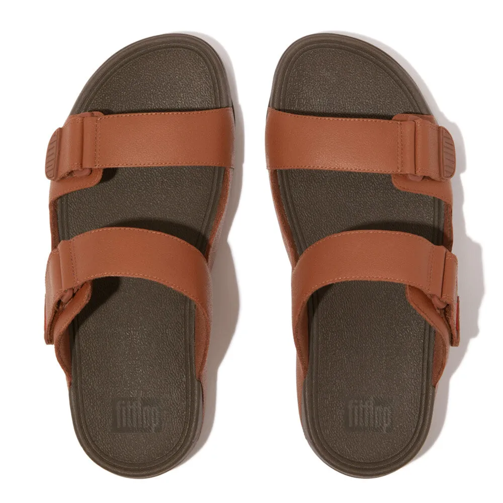 FitFlop Gogh Moc Leather Slides Brown