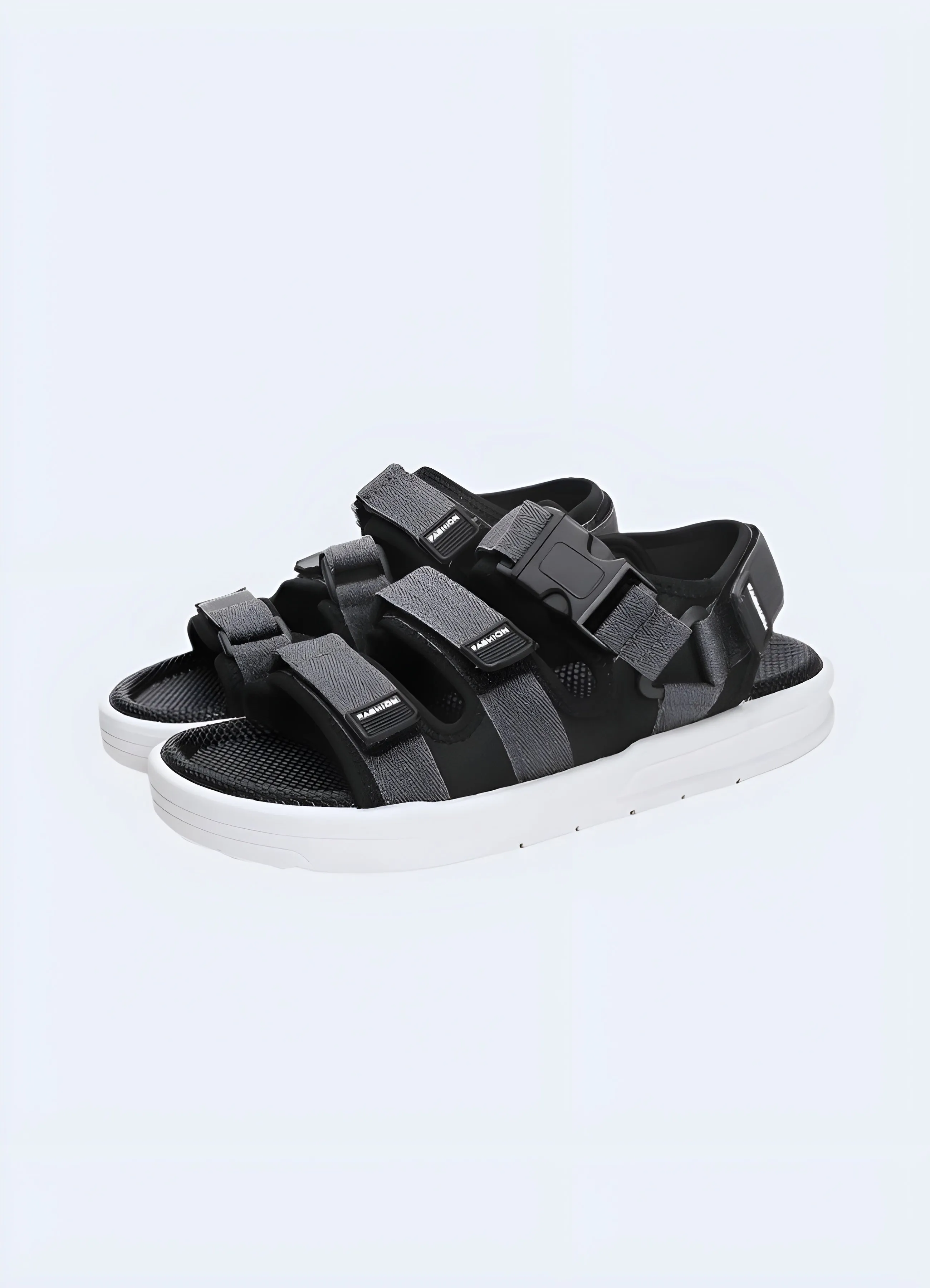 Grey Techwear Sandals Platform