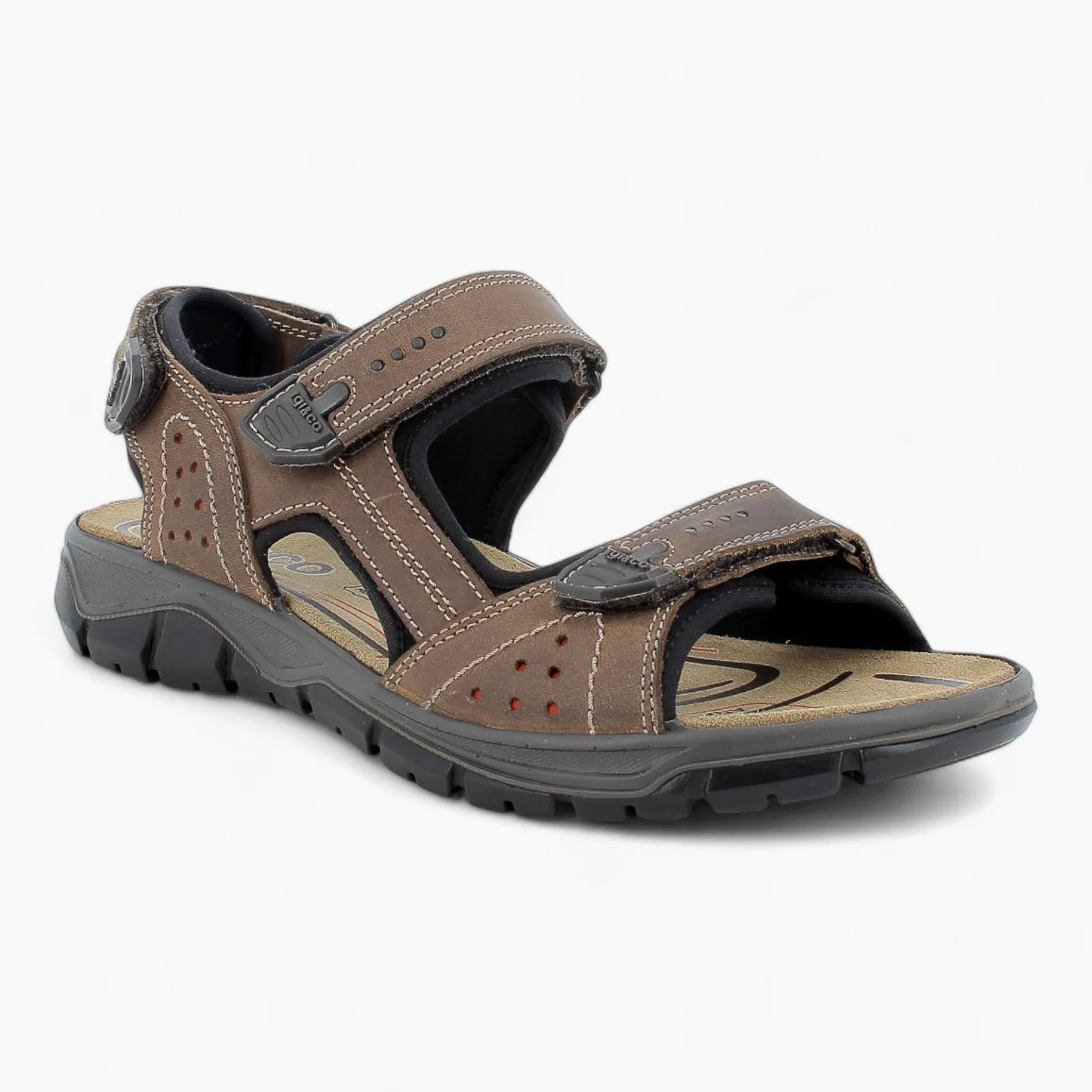 Igi & Co Men's Brown Leather Sandals with Memory Foam and Arch Support