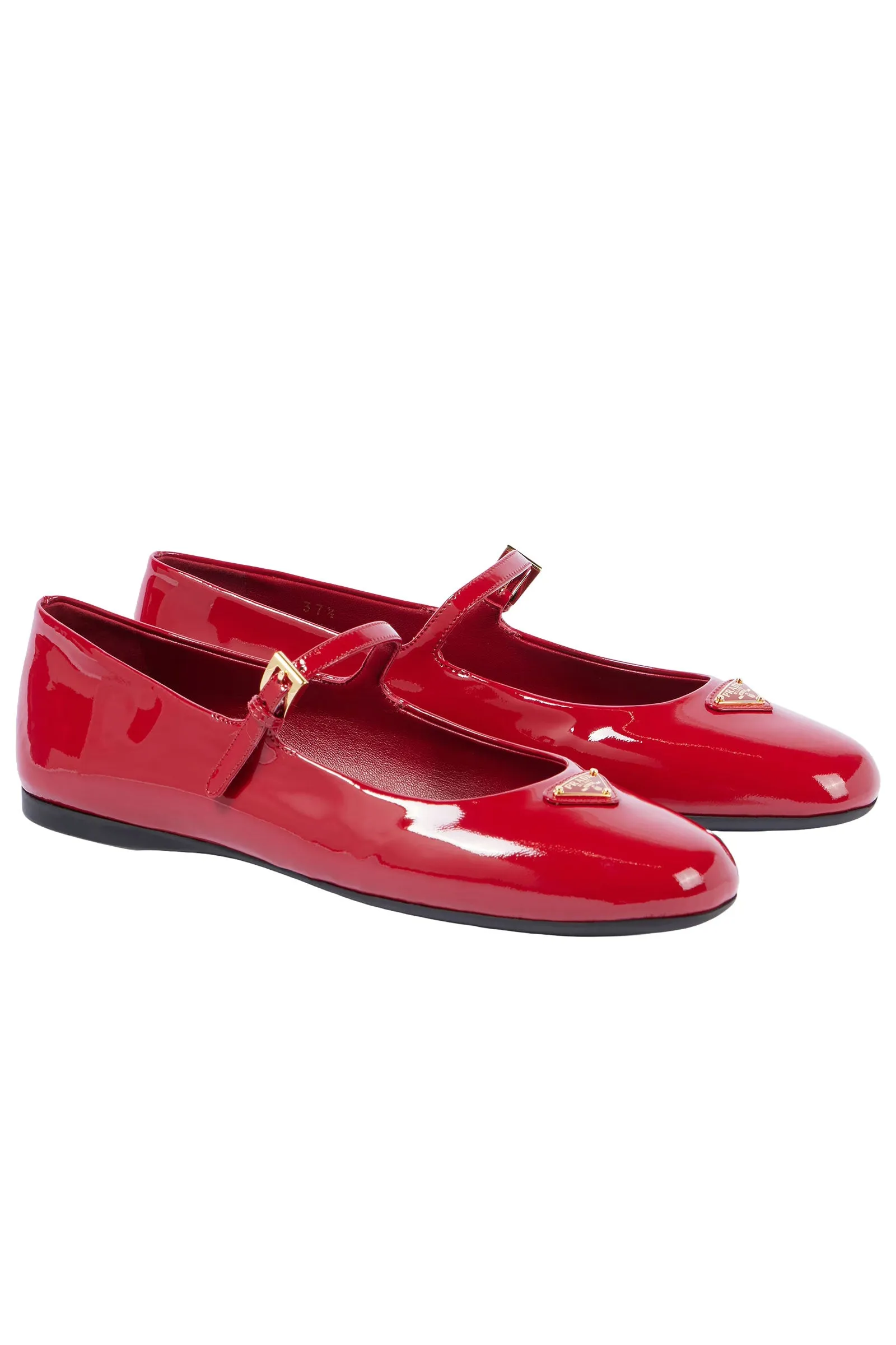 Logo Patent Leather Ballet Flats