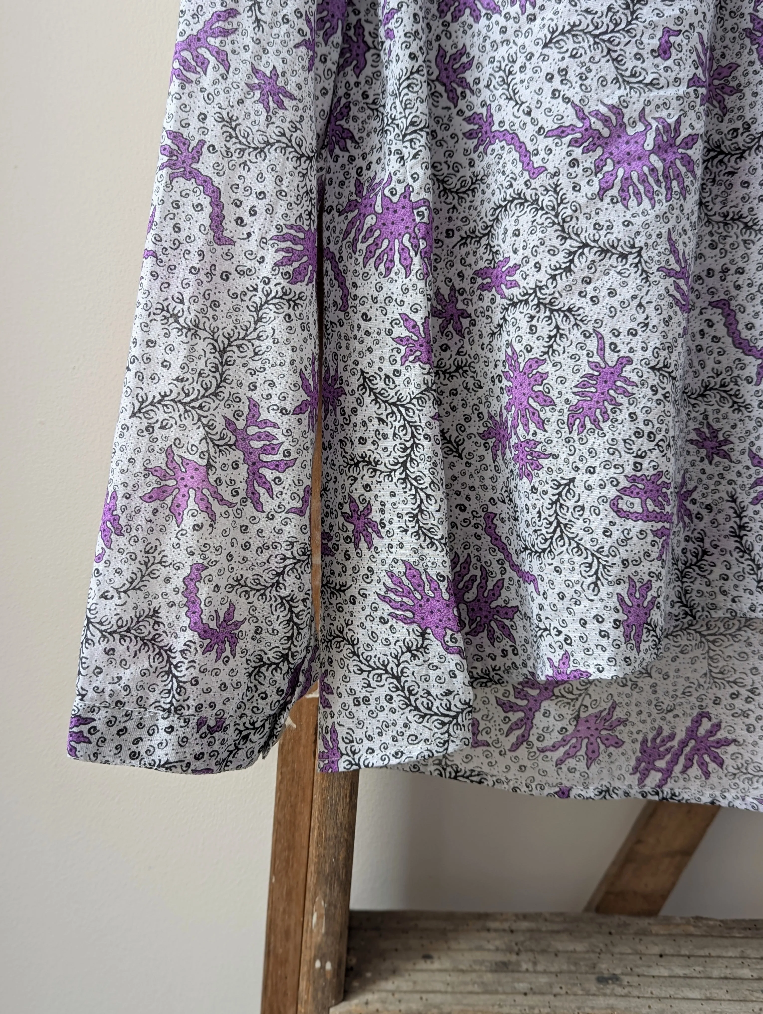 Maria Ecru & Lilac Patterned Blouse