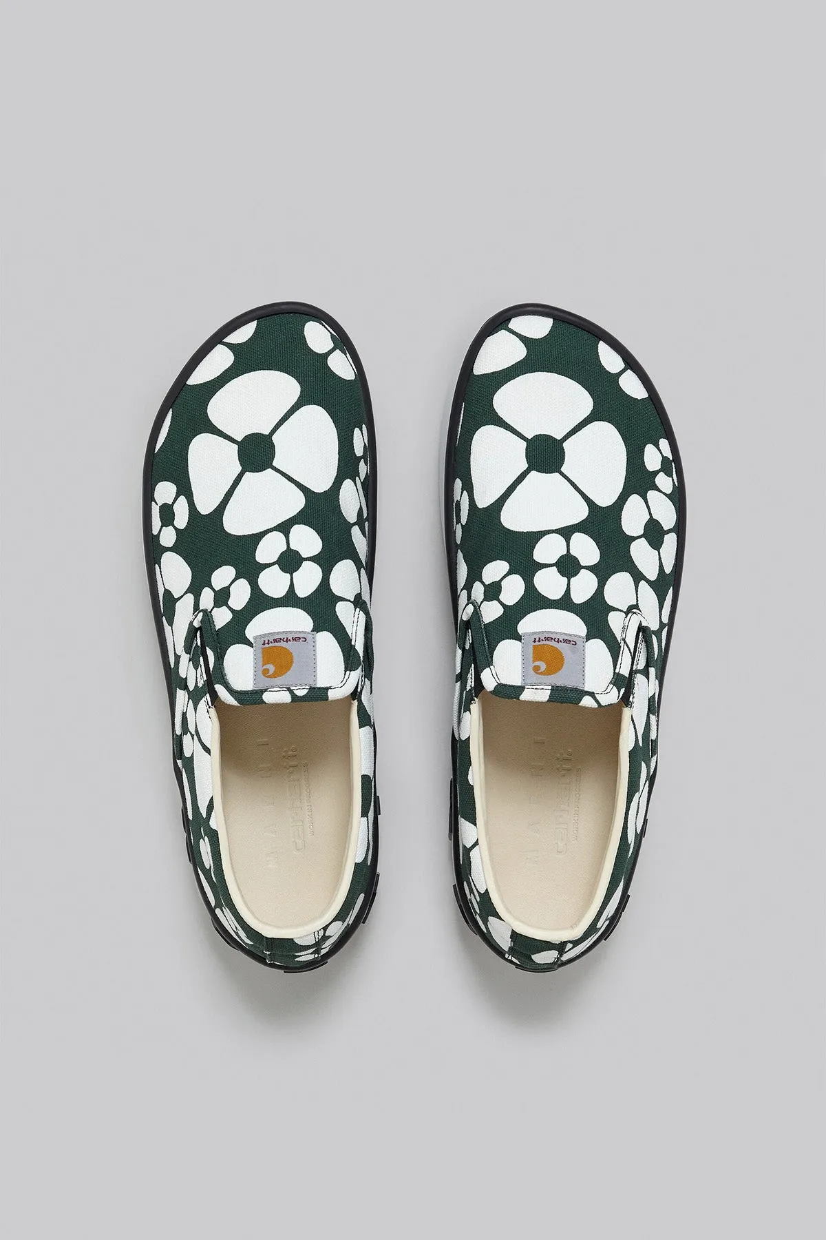 MARNI X CARHARTT | GREEN FLOWER PAW SLIP ONS