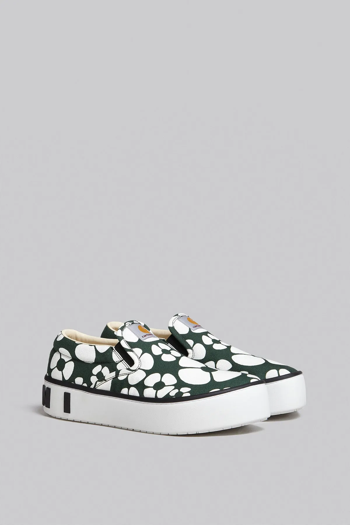 MARNI X CARHARTT | GREEN FLOWER PAW SLIP ONS