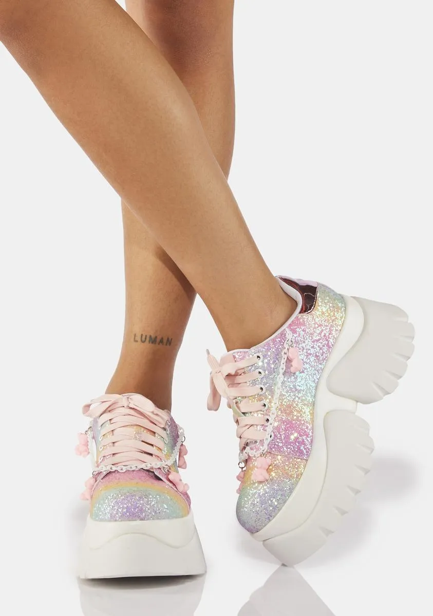 Pastel Glitter Popping Candy Sneakers