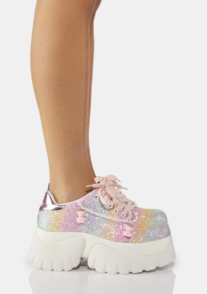 Pastel Glitter Popping Candy Sneakers