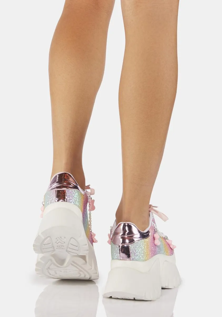 Pastel Glitter Popping Candy Sneakers