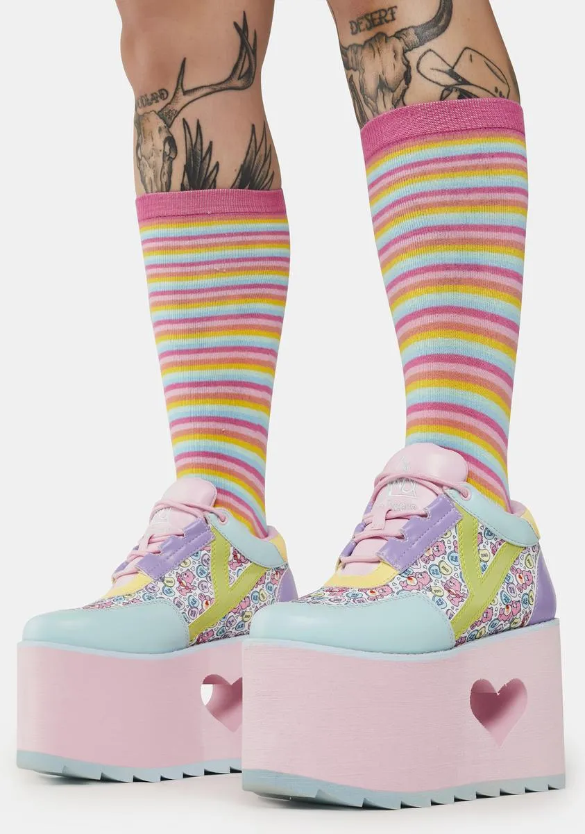 Pastel Qozmo Lo Care Bears Platform Sneakers