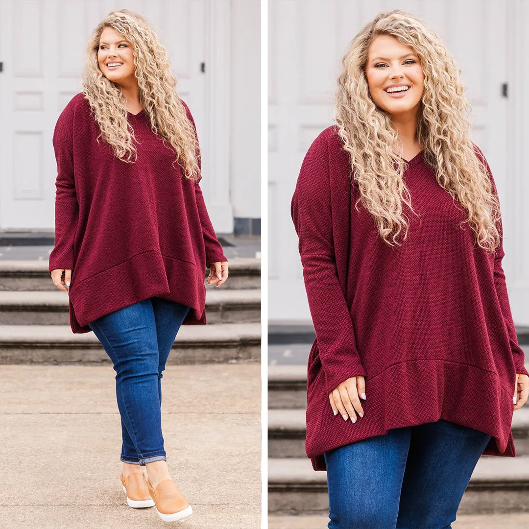 Precious Poetry Tunic, Burgundy