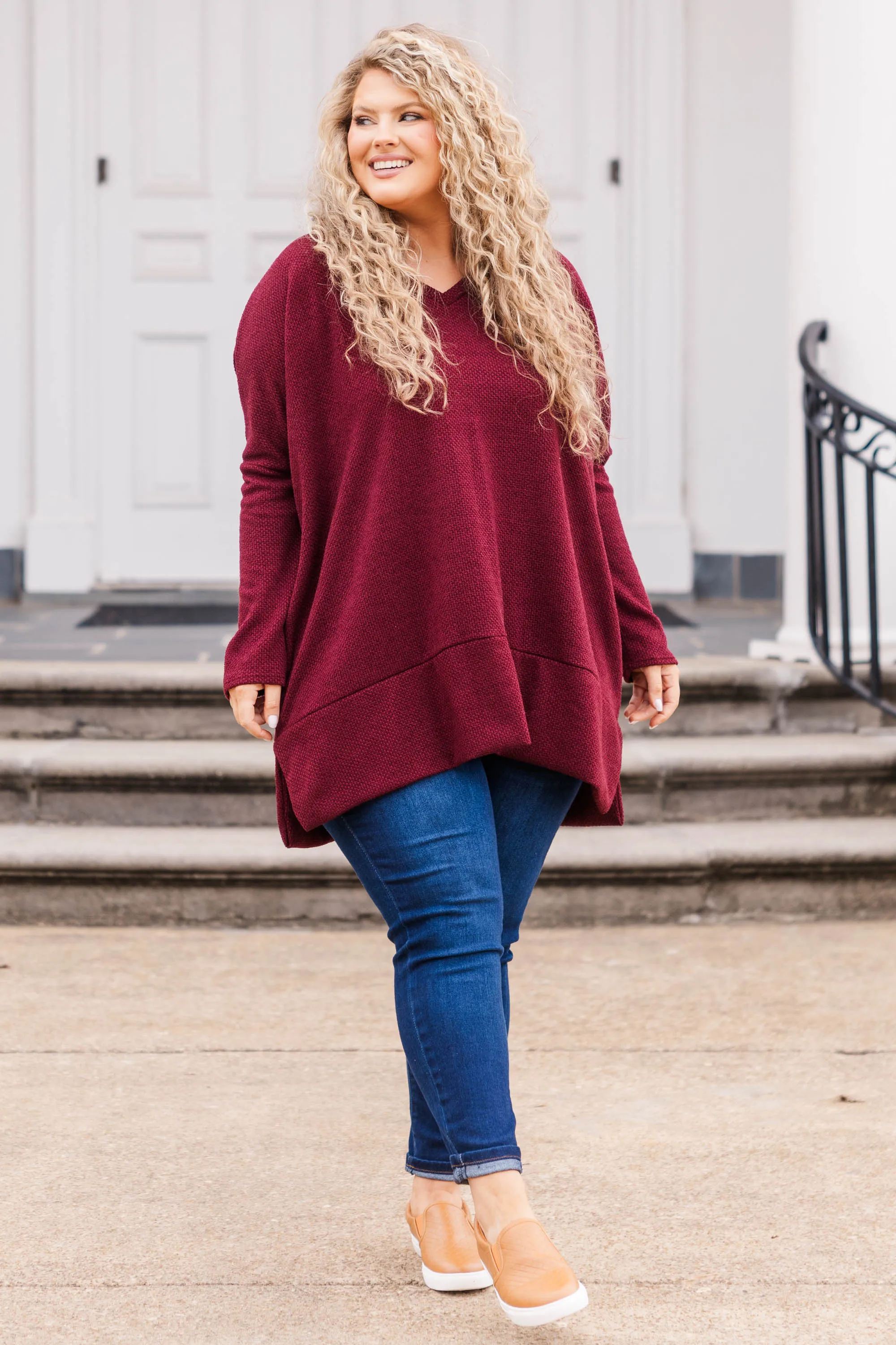 Precious Poetry Tunic, Burgundy