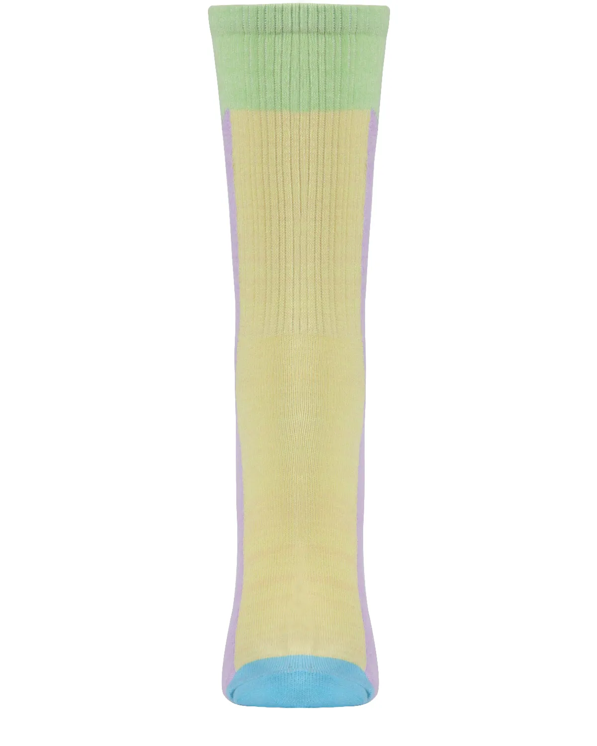 Women's Multicolor Pastel Patch Retro Vibe Crew Sock